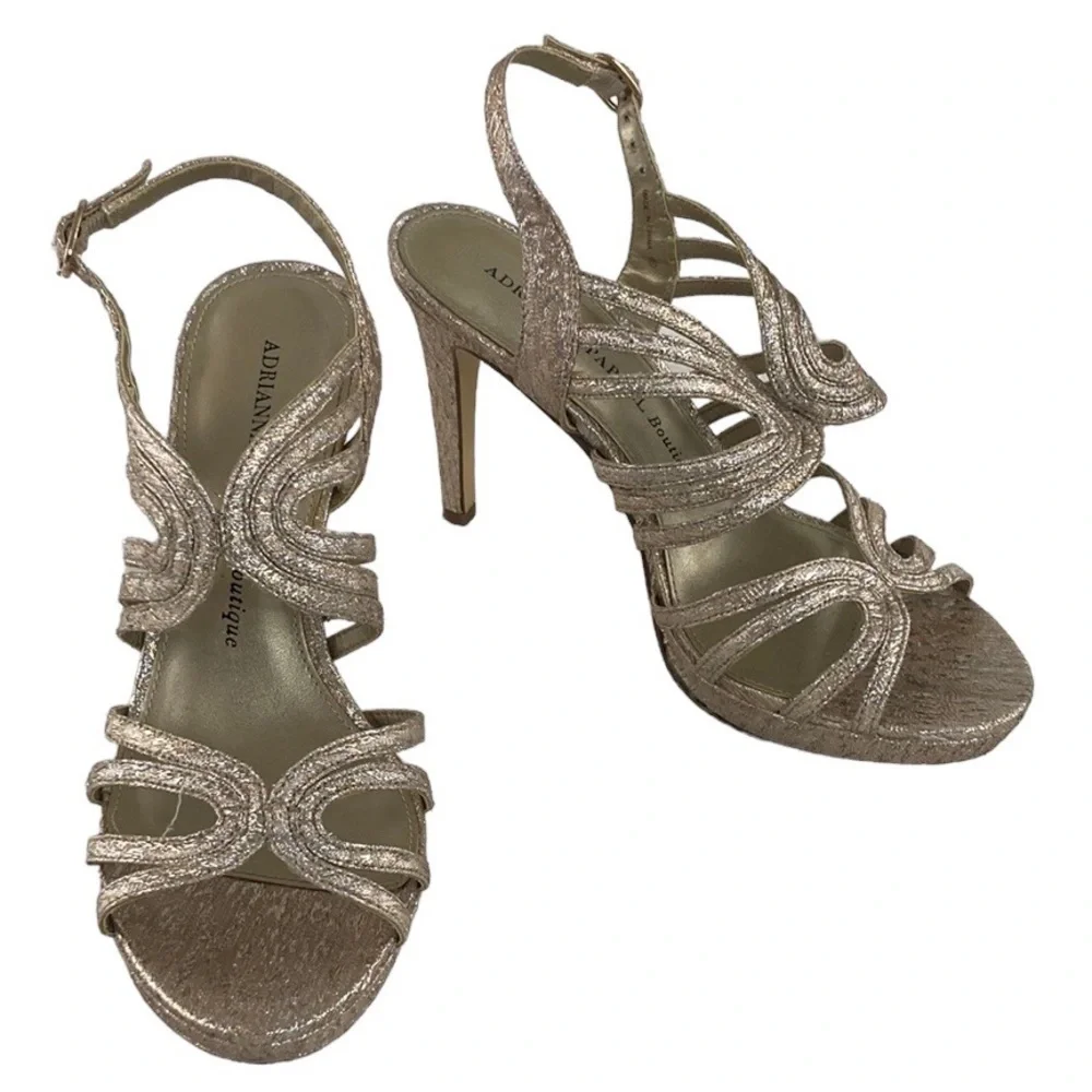 Adrianna Papell Silver & Gold Heels - Picture 1 of 5